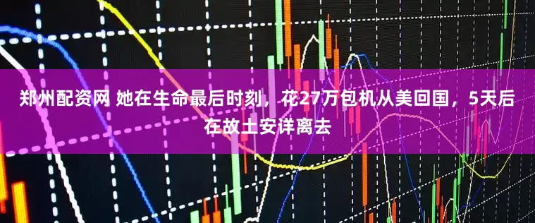 郑州配资网 她在生命最后时刻，花27万包机从美回国，5天后在故土安详离去
