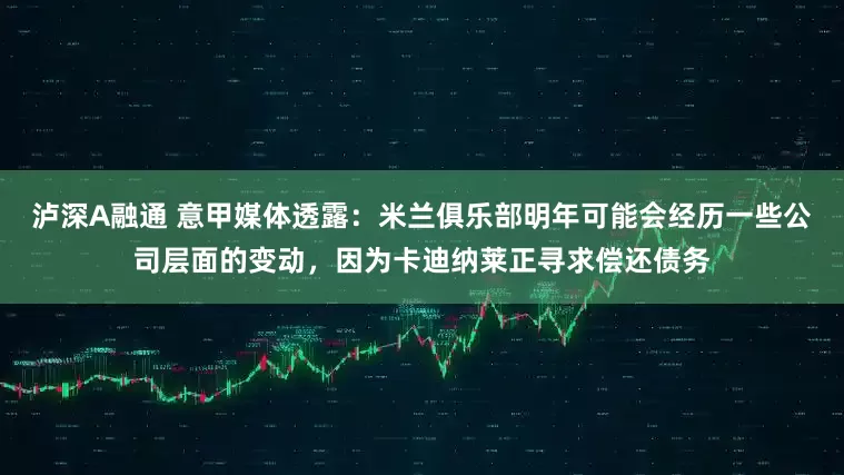 泸深A融通 意甲媒体透露：米兰俱乐部明年可能会经历一些公司层面的变动，因为卡迪纳莱正寻求偿还债务
